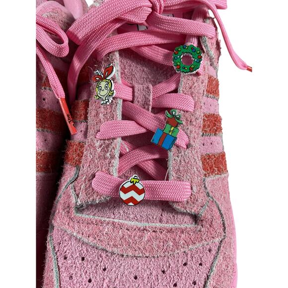 Adidas 'Forum' Pink Suede Low Cl The Grinch Shoes Size 9 - Picture 6 of 9